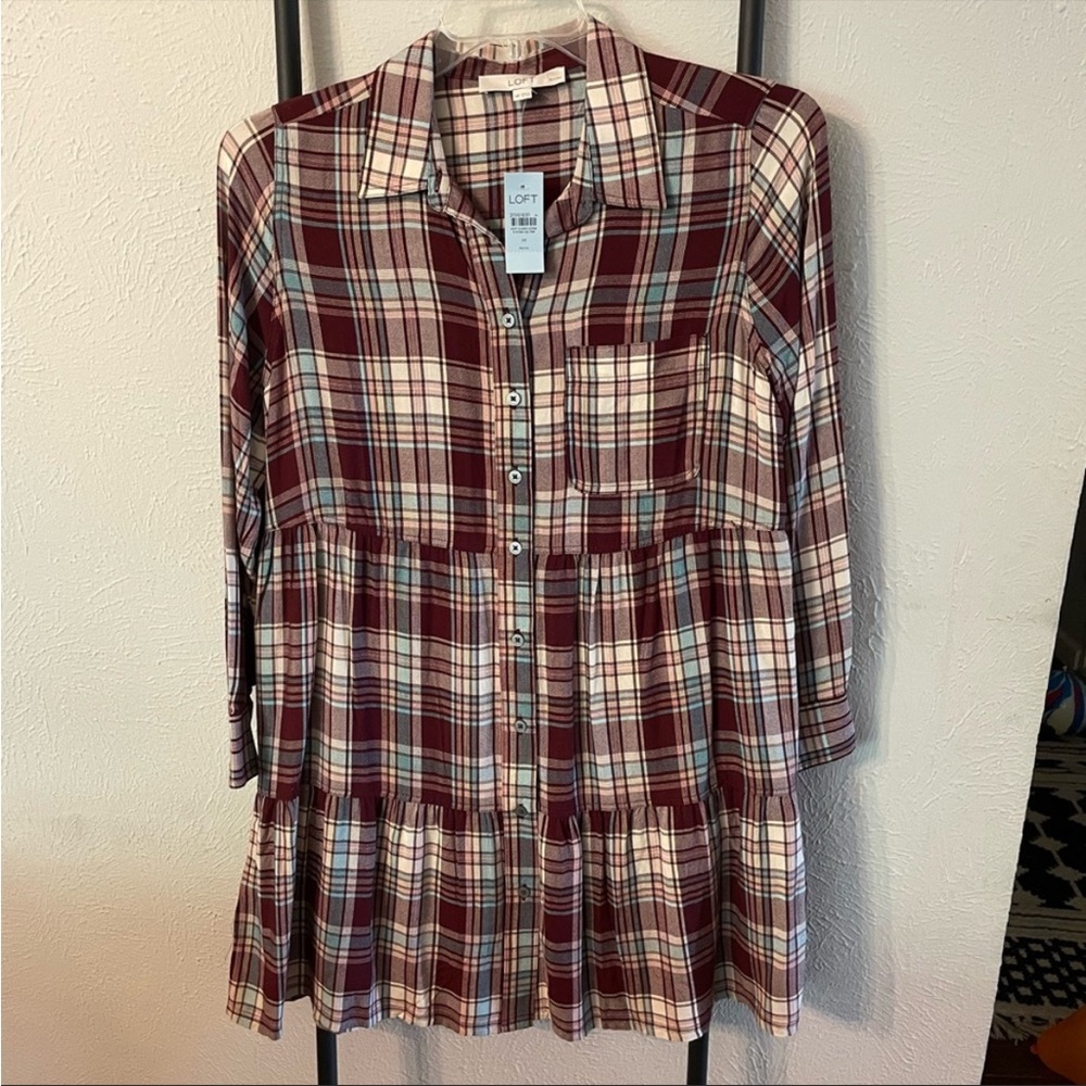 NWT LOFT Tiered Swing Dress Size Medium Petite
